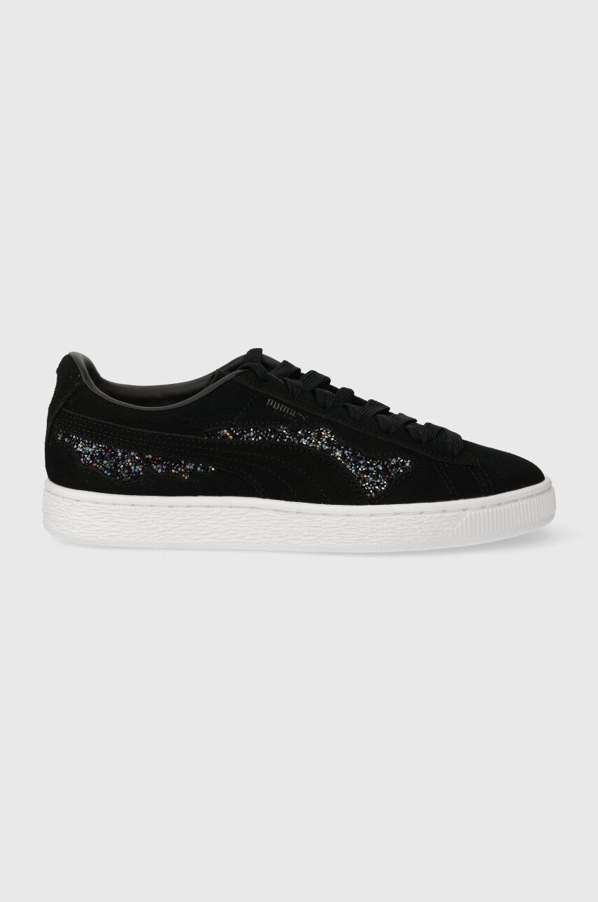 Semišové tenisky Puma PUMA X SWAROVSKI čierna farba