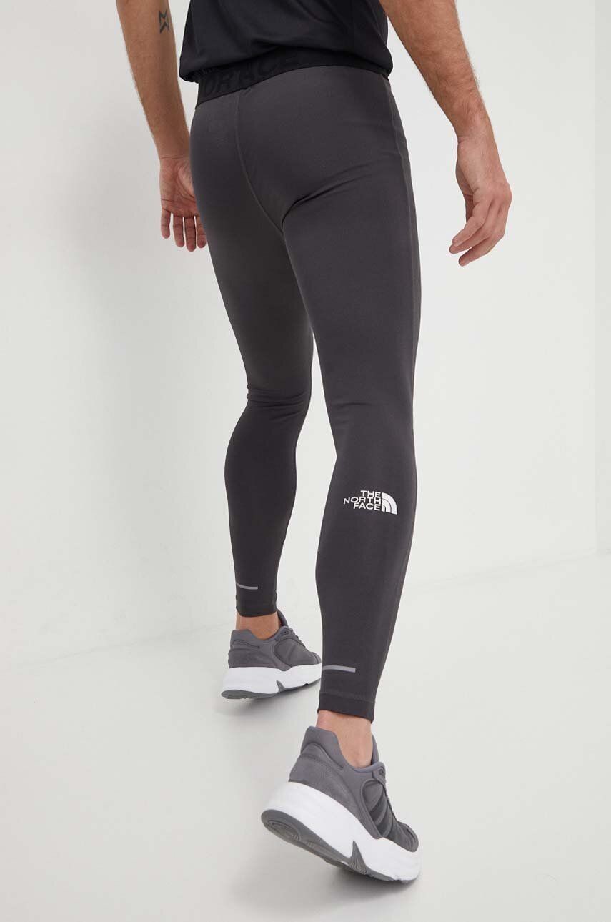 Športové legíny The North Face pánske, šedá farba, jednofarebné