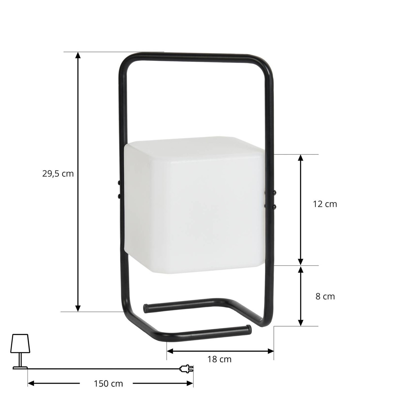 Lindby Aurilia stolová LED lampa kocka batéria
