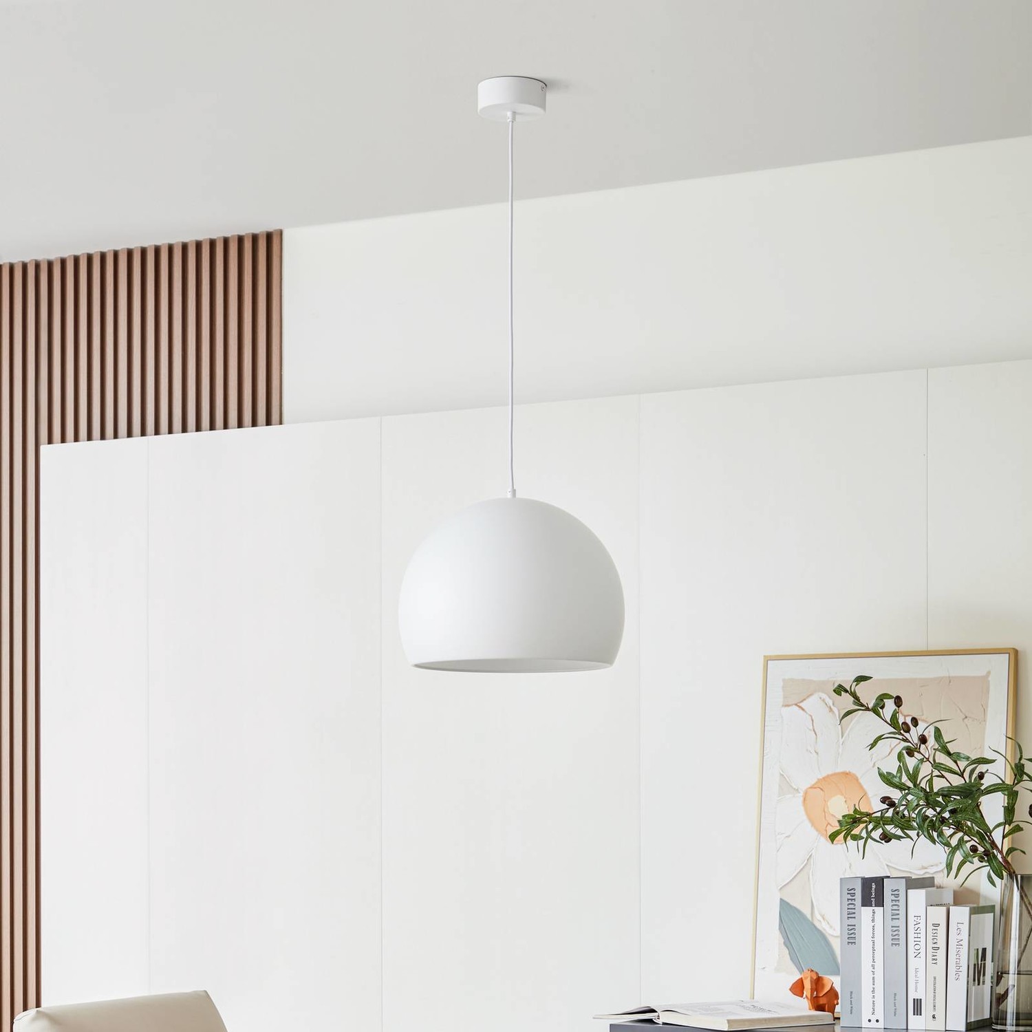 Lucande Lythara LED závesné svietidlo biela Ø 40cm