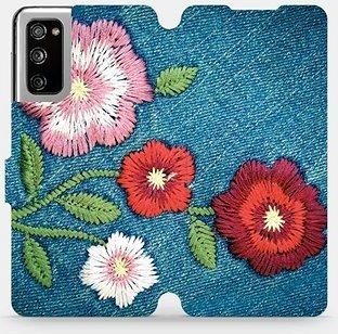 Flipové puzdro na mobil Samsung Galaxy S20 FE – MD05P Džínsové kvety