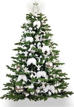 LAALU Ozdobený stromček ANJELSKÉ KRÍDLA 270 cm so 136 ks ozdôb a dekorácií