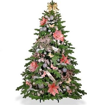 LAALU Ozdobený stromček NOBLESA 270 cm so 132 ks ozdôb a dekorácií