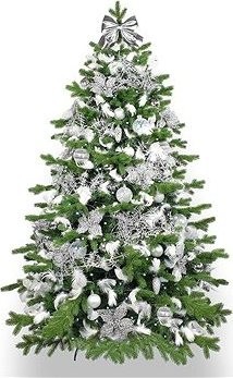 LAALU Ozdobený stromček KRÁĽ ZIMA 270 cm so 132 ks ozdôb a dekorácií