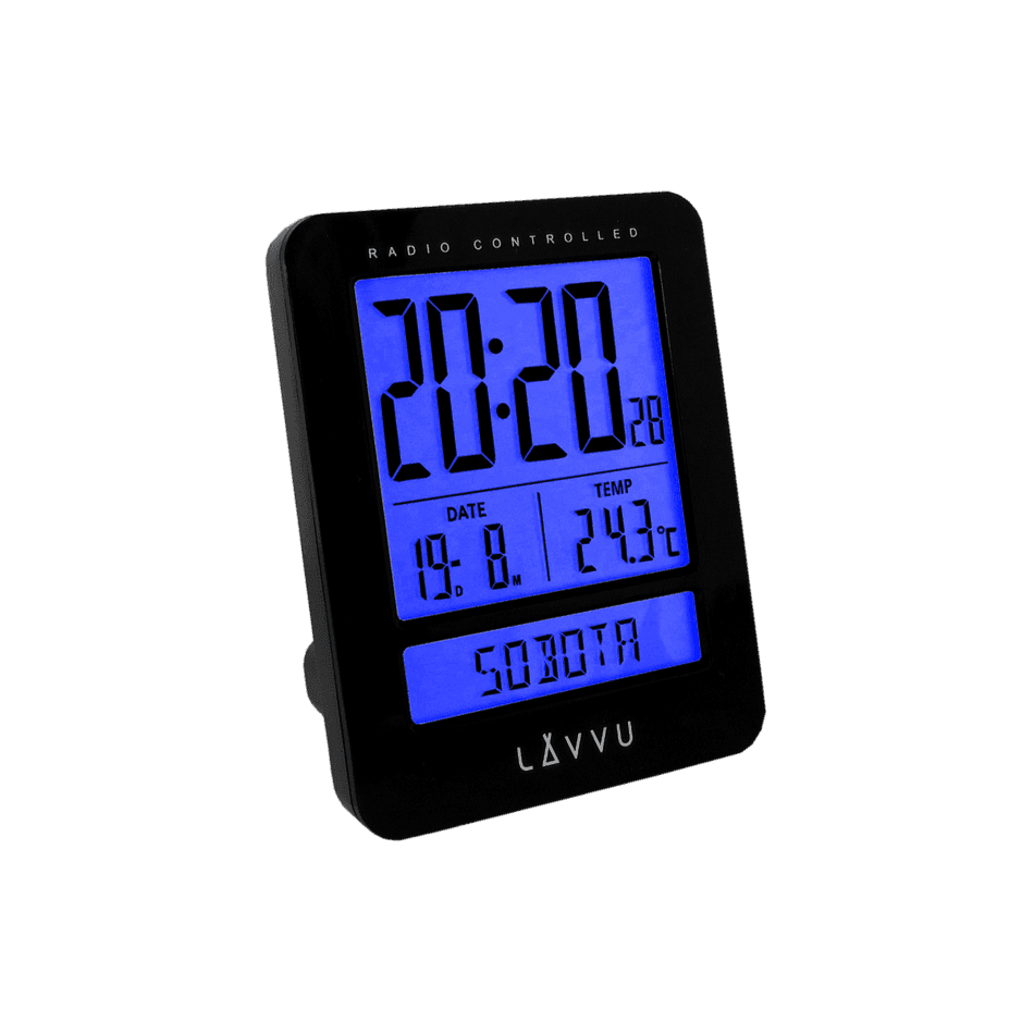 Digitálny budík Lavvu Duo Black, 9,2 cm