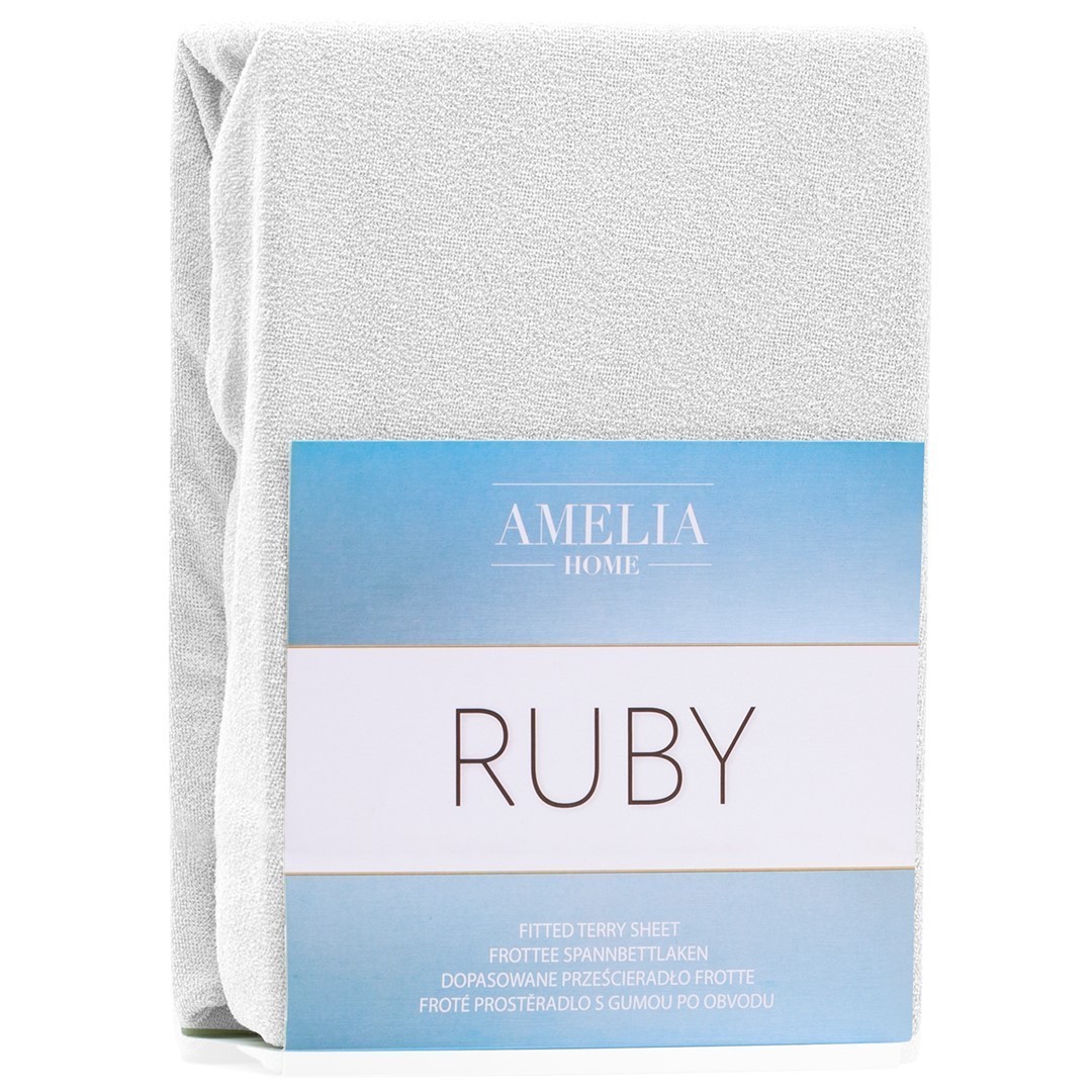 Froté prestieradlo s gumou AmeliaHome Ruby biele