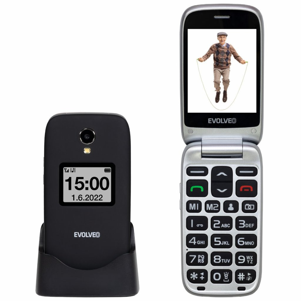 EVOLVEO EasyPhone FS, vyklápací mobilný telefón 2.8