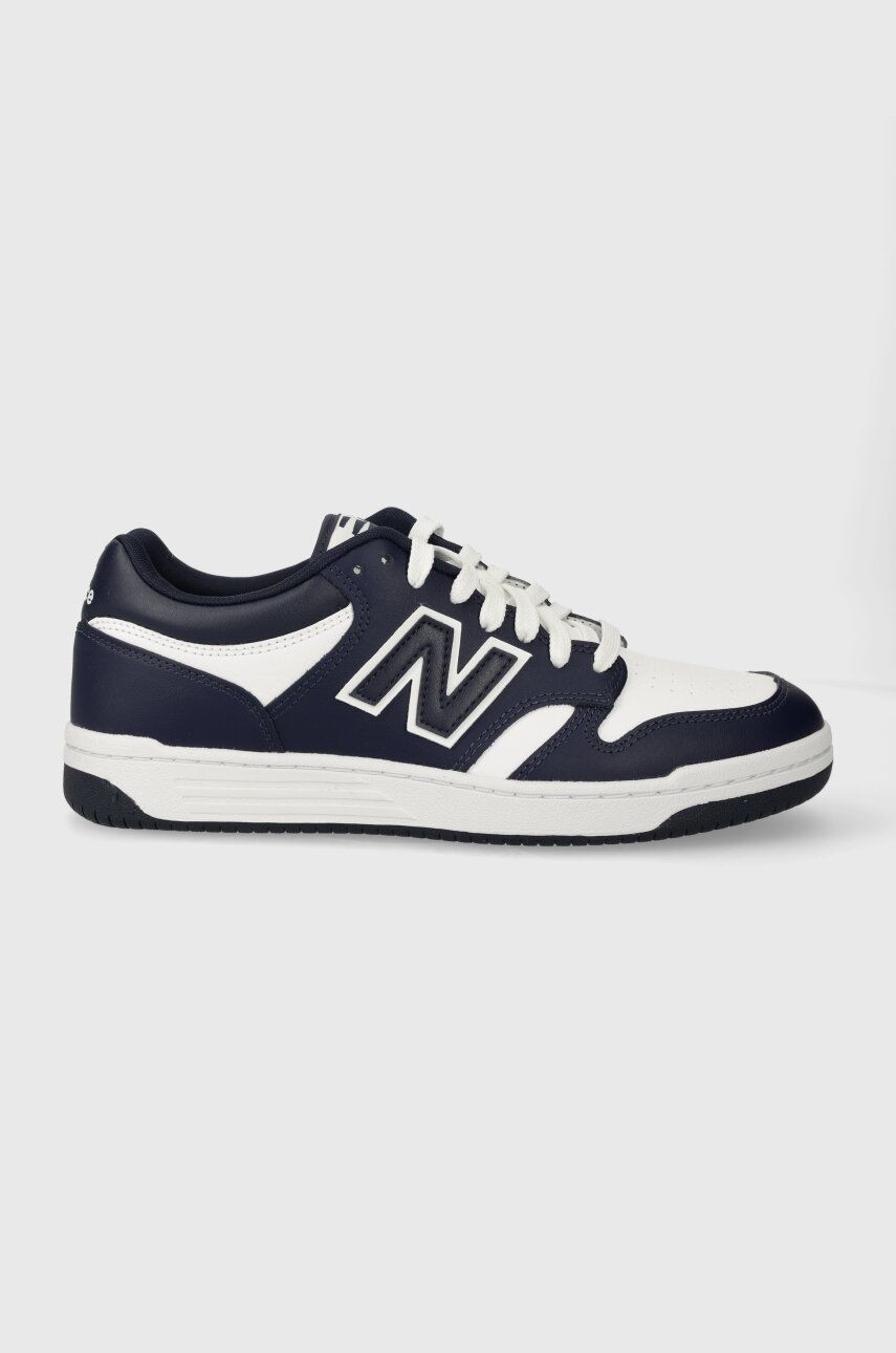 Kožené tenisky New Balance BB480LHJ tmavomodrá farba