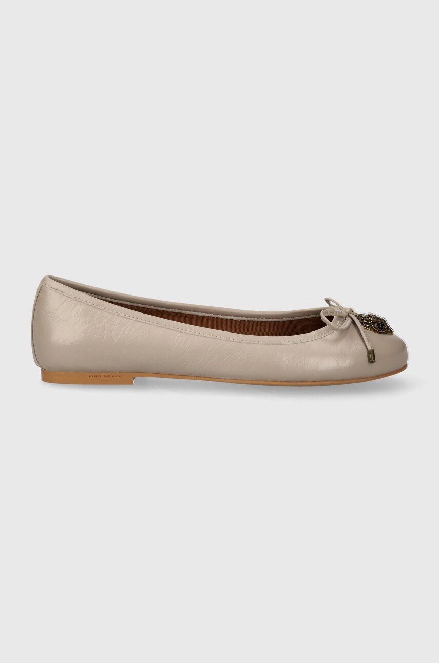 Kožené balerínky Kurt Geiger London Eagle Ballerina béžová farba, 9790643309
