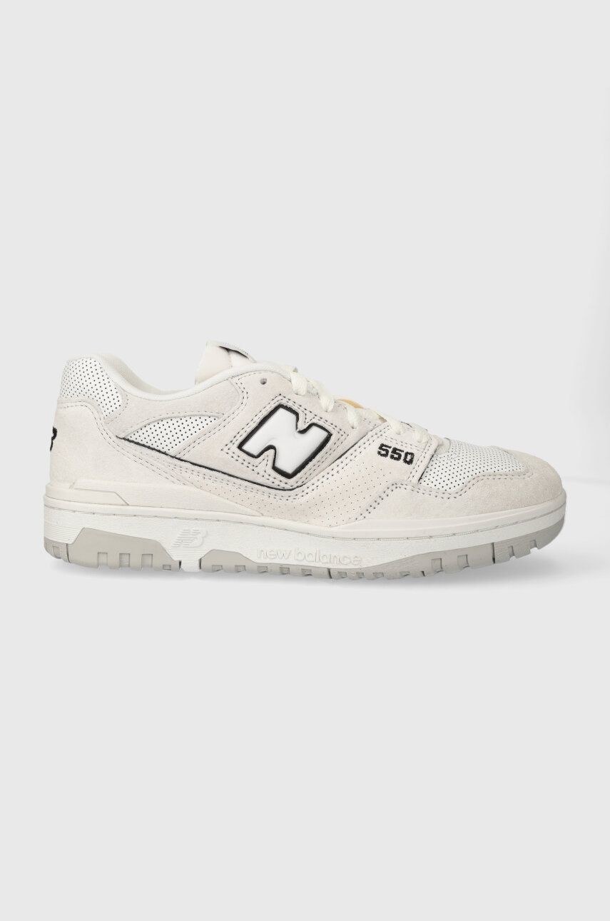 Kožené tenisky New Balance BB550PRB biela farba