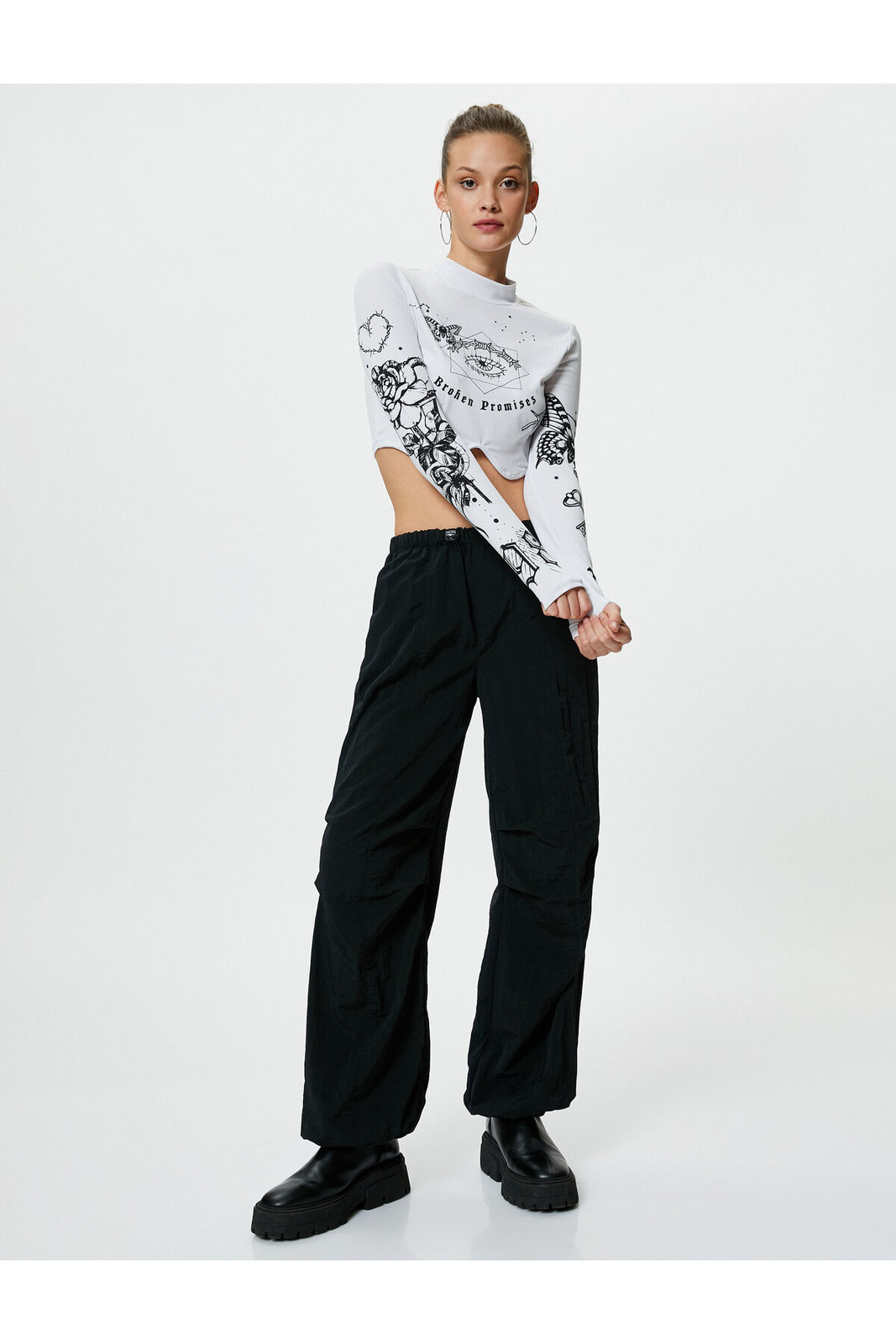 Koton Comfortable Fit Parachute Trousers with Cargo Pocket