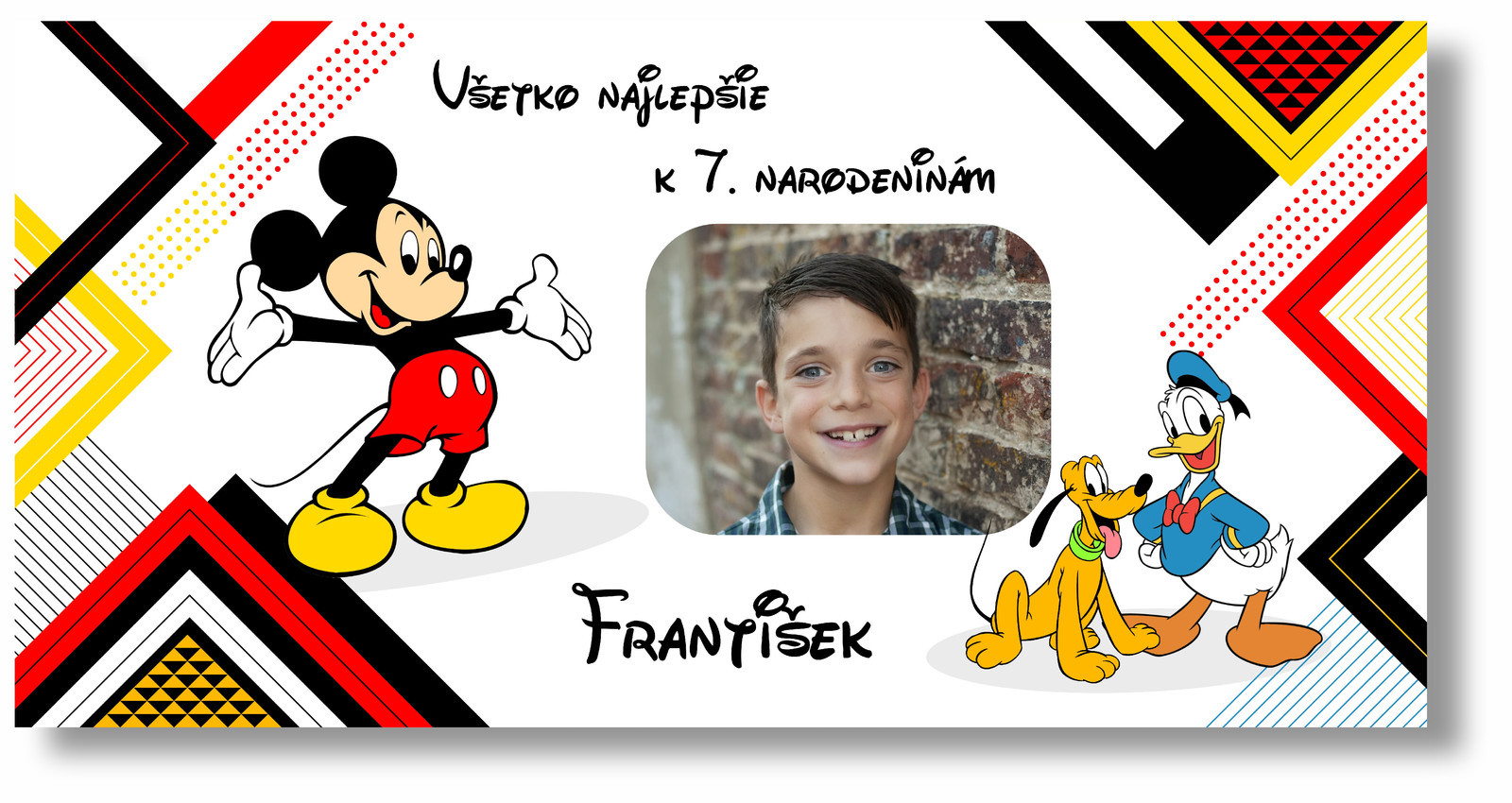 Personal Narodeninový banner s fotkou - Mickey Rozmer banner: 130 x 65 cm