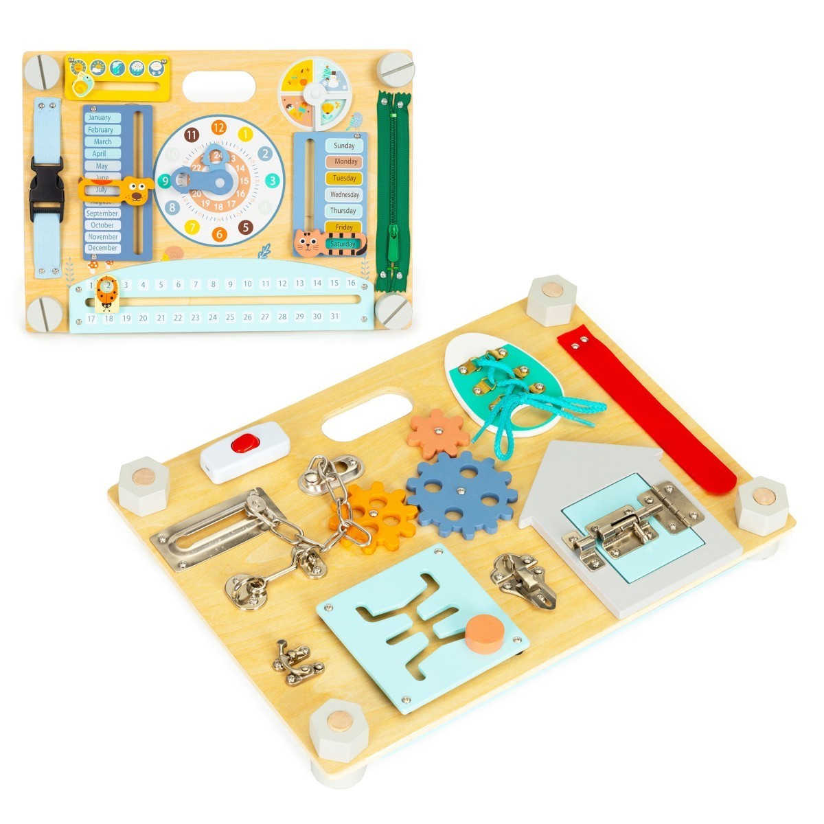 Oboustranná dřevěná senzorická tabule BRAIN-DO