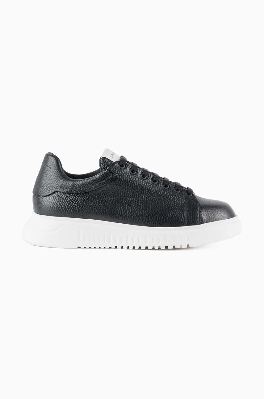 Kožené tenisky Emporio Armani čierna farba, X4X264 XF768 00002