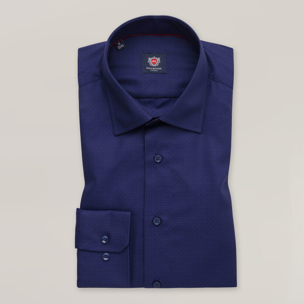 Pánska námornícka košeľa slim fit s jemným vzorom 16012