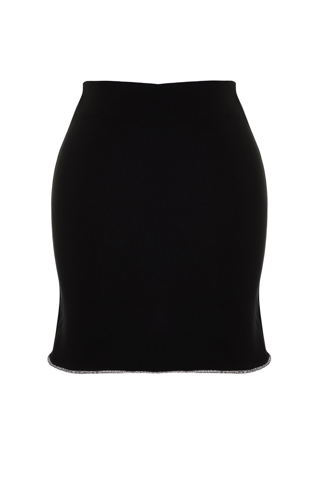 Trendyol Black Fitted Shiny Stone Skirt