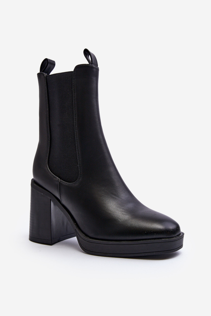 Black women's heeled boots Piovere