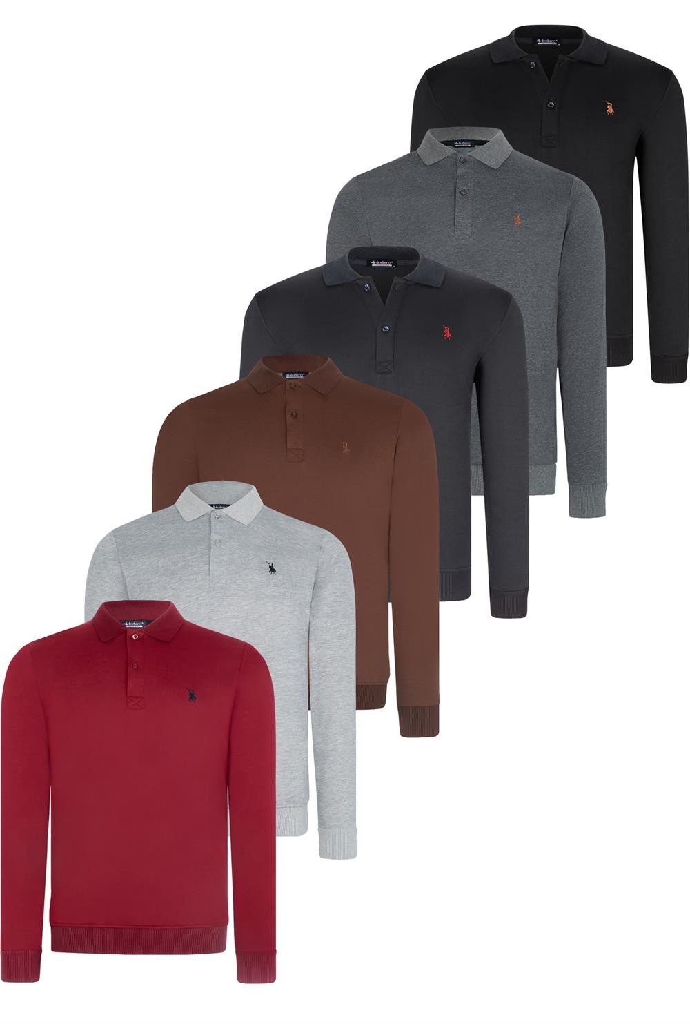 SET OF SIX V4007 DEWBERRY MEN'S SWEATSHIRT-BLACK-NAVY-ANTHRACITE-GREY-BURGUNDY-CAMEL