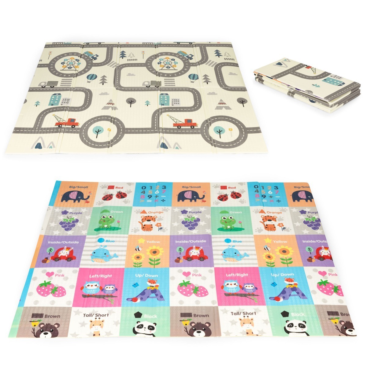 Oboustranná pěnová podložka PULY II 198 x 178 cm vícebarevná