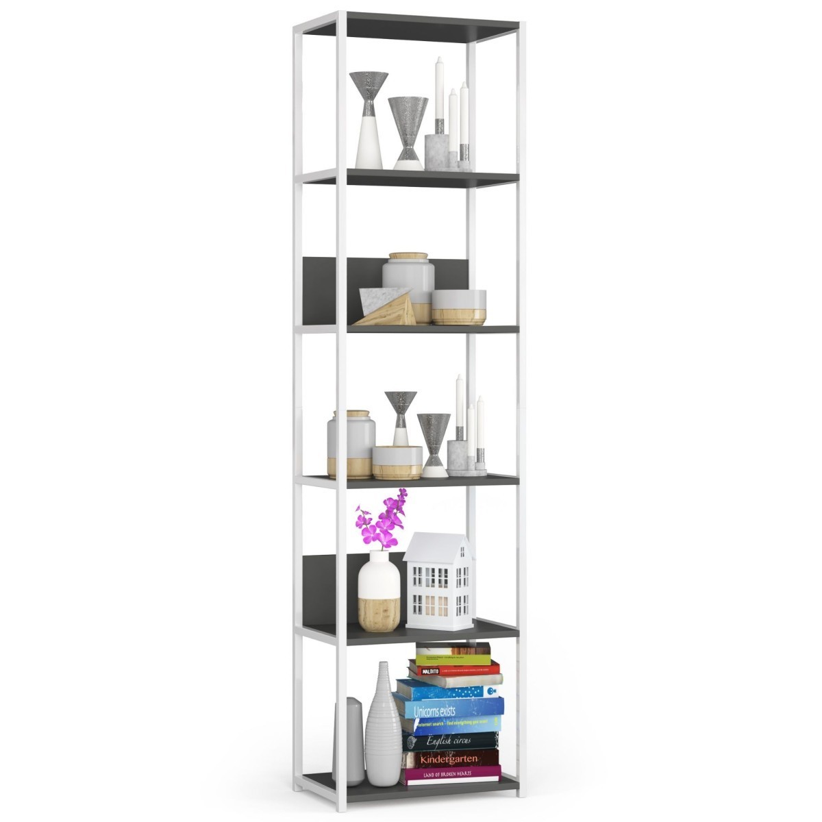 Regál LOFT 50 cm bílý/šedý