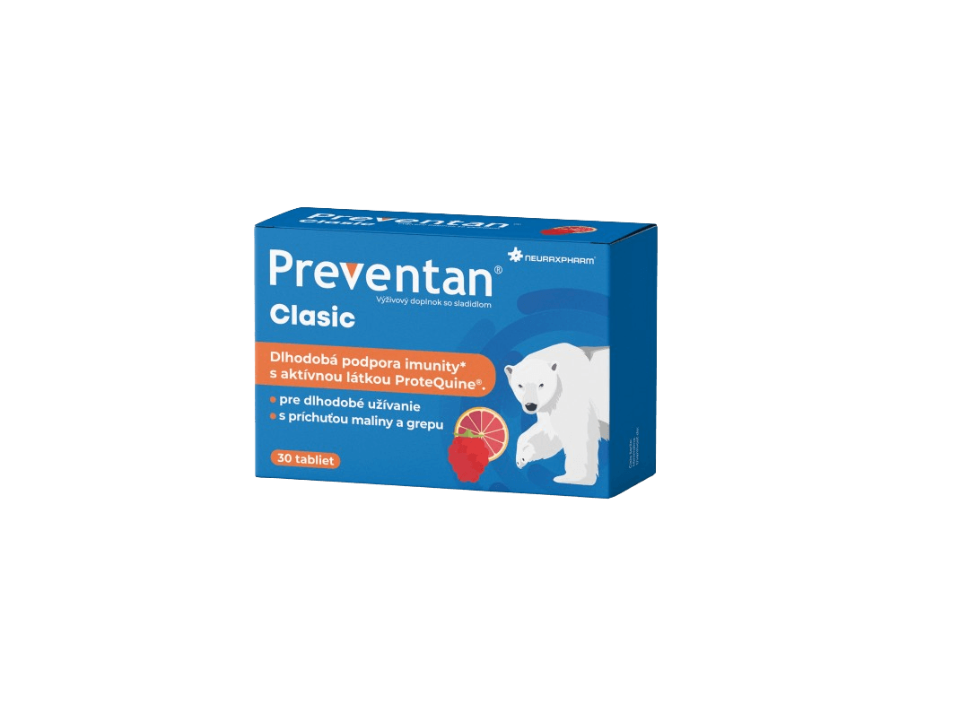 Neuraxpharm Preventan Clasic Junior tbl príchuť jahoda 1x30 ks