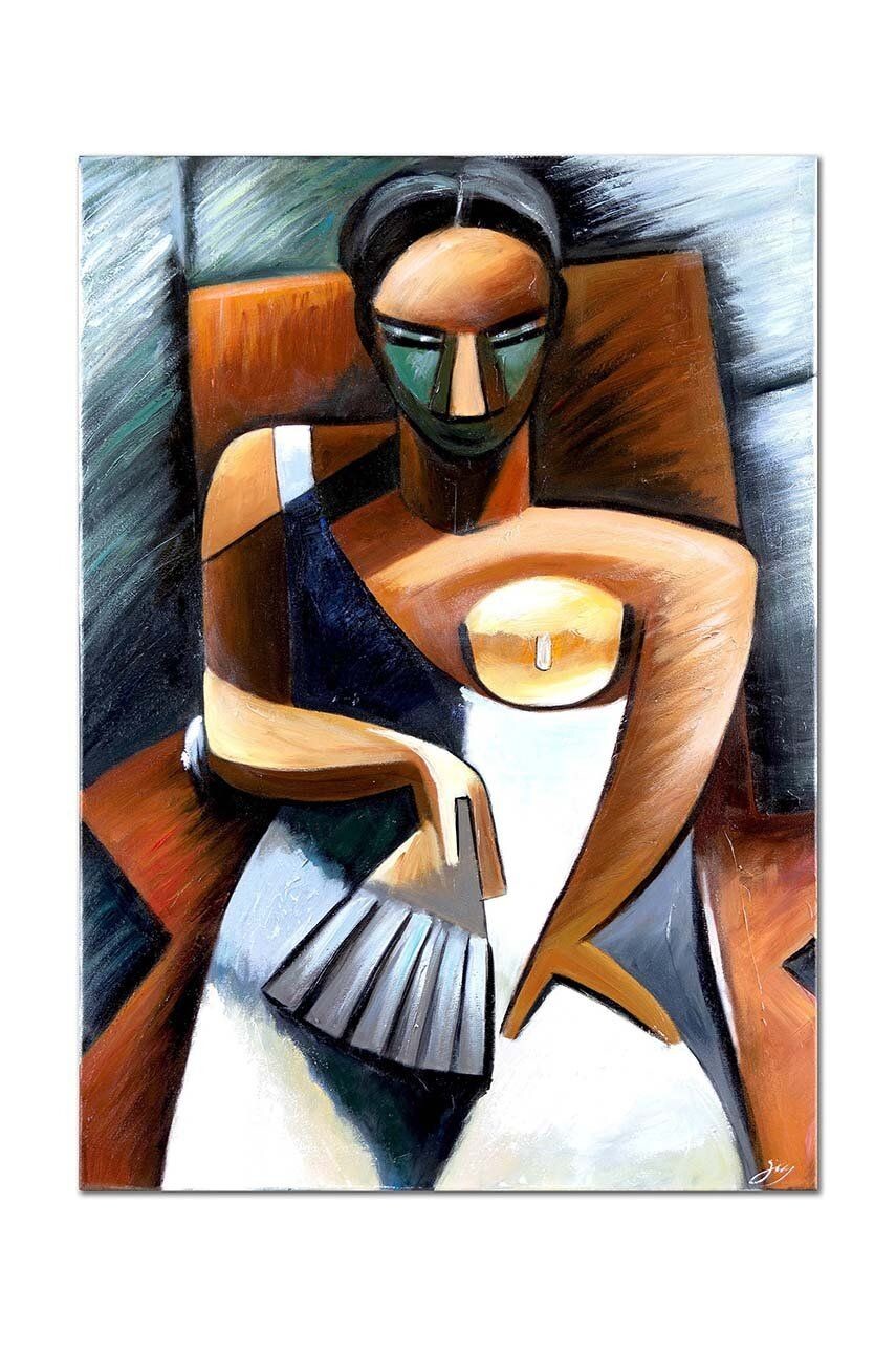 Reprodukcia maľovaná olejom Pablo Picasso, Kobieta z wachlarzem