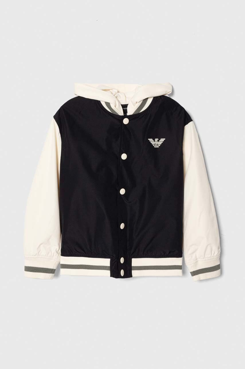 Detská bunda bomber Emporio Armani tmavomodrá farba