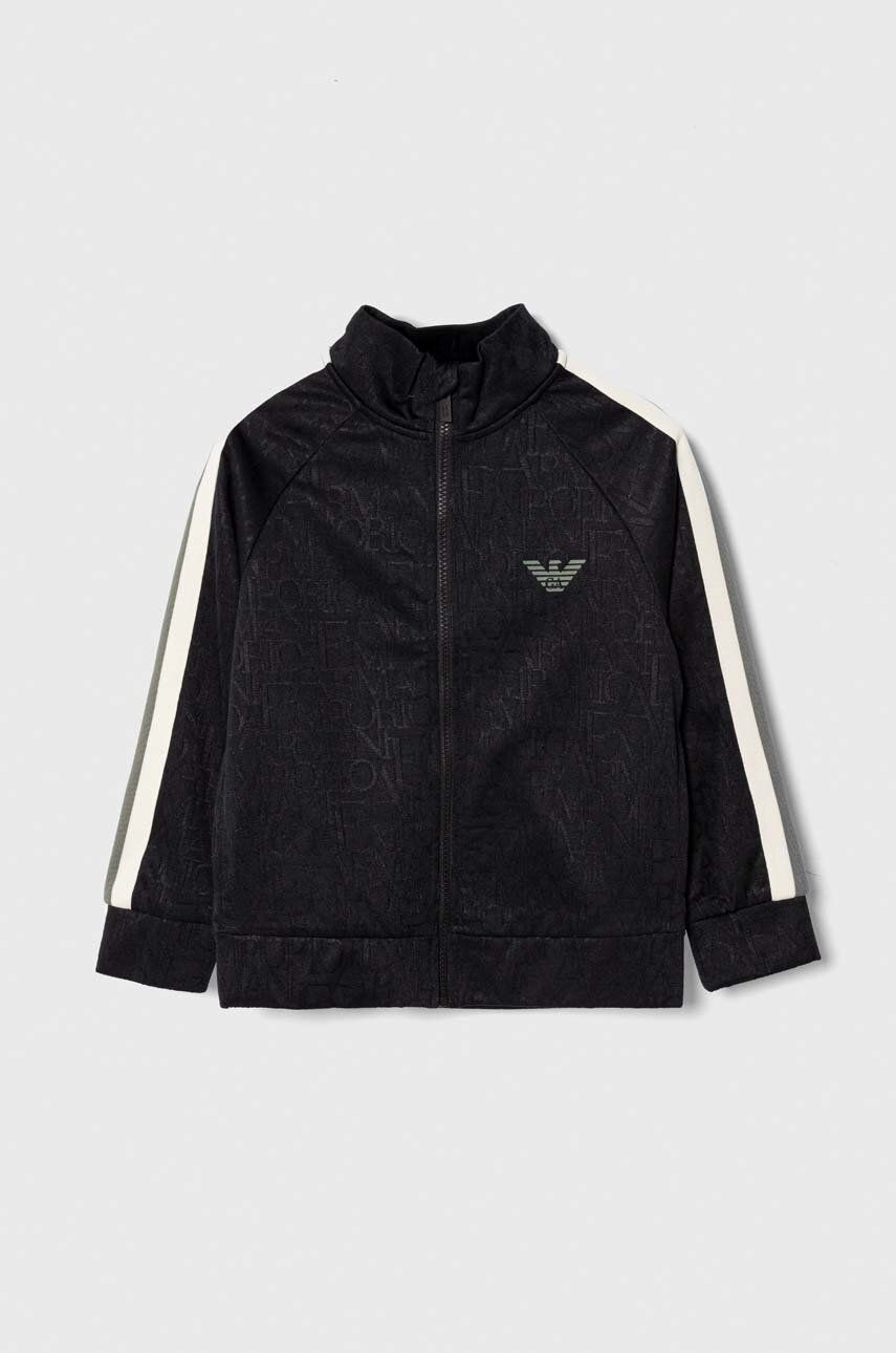 Detská mikina Emporio Armani tmavomodrá farba, vzorovaná