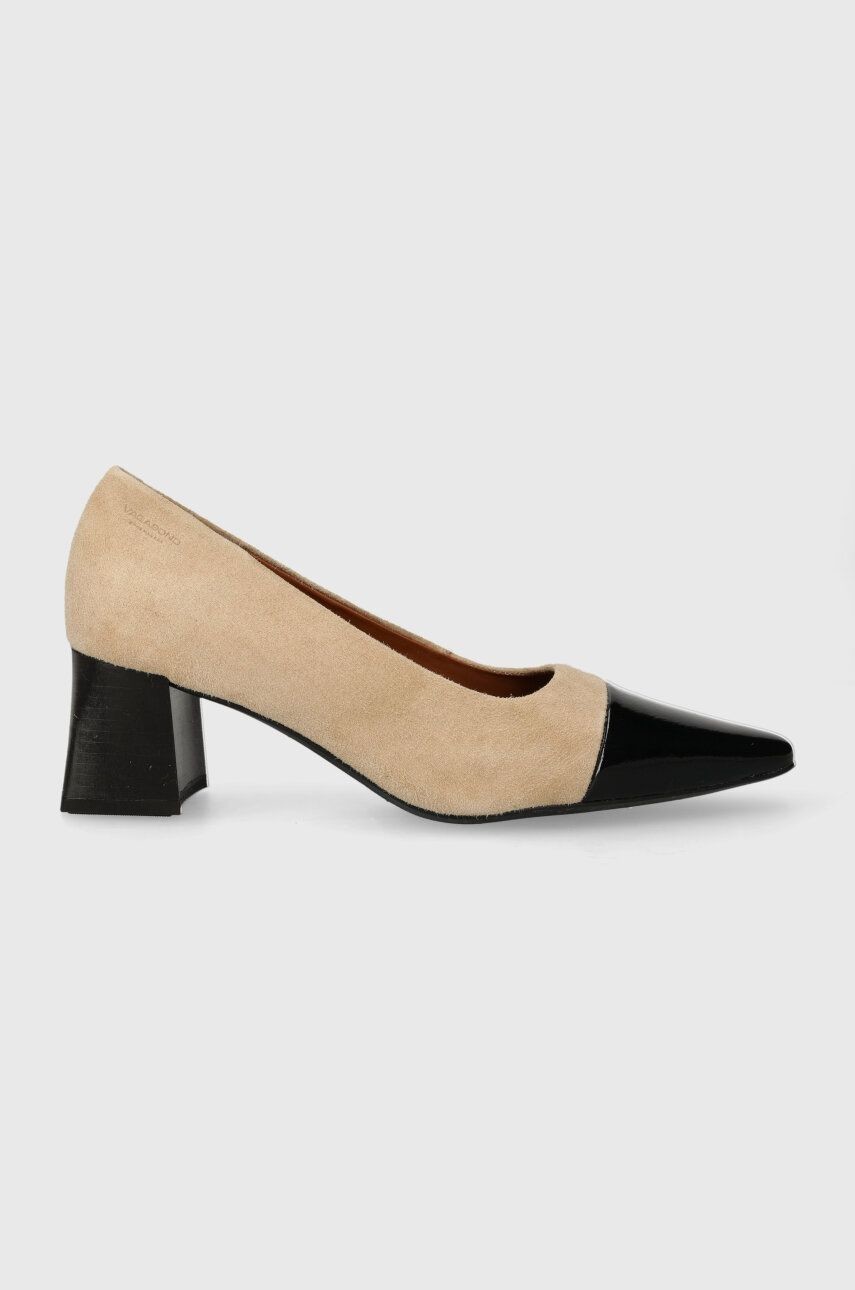 Semišové lodičky Vagabond Shoemakers ALTEA béžová farba, na podpätku, 5740.113.95
