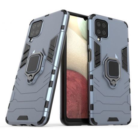 MG Ring Armor plastový kryt na Samsung Galaxy A12 / M12, modrý