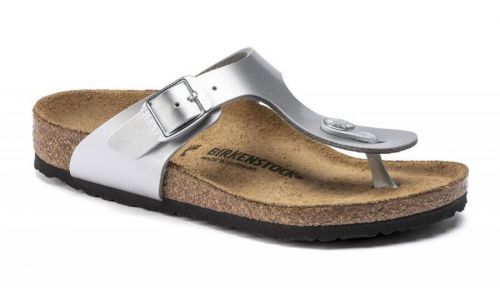 Birkenstock Gizeh BS Electric Metallic Silver Junior Regular Fit šedé 1019159