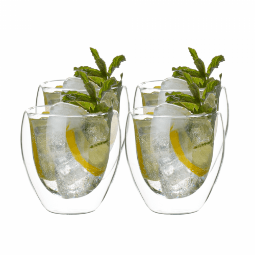 Termo sklenice, set 4 ks, na vodu, 250 ml, HOTCOLD TYP 9