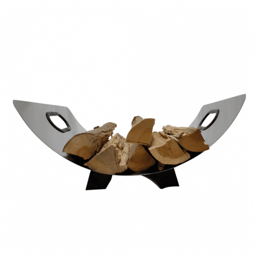 Koš na dřevo, stříbrná / šedá, VREN