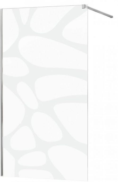 MEXEN - KIOTO Sprchová zástěna WALK-IN 80x200 cm 8 mm, chrom, bílý vzor 800-080-101-01-97