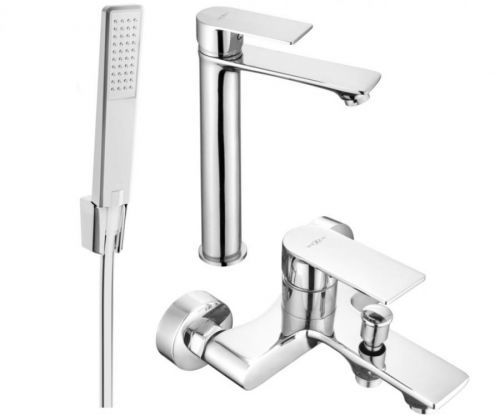 MEXEN - Royo R72 Set umyvadlové a vanové baterie s příslušenstvím, chrom 72213R72-00