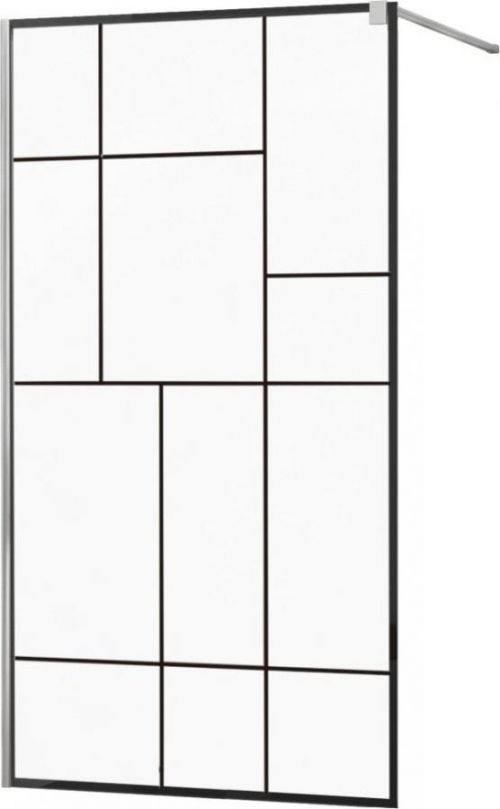 MEXEN - KIOTO Sprchová zástěna WALK-IN 70x200 cm 8 mm, chrom, černý vzor 2 800-070-101-01-78