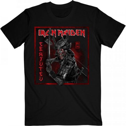Iron Maiden - Tričko Senjutsu Cover Distressed Red - Muž, Unisex, Čierna, S