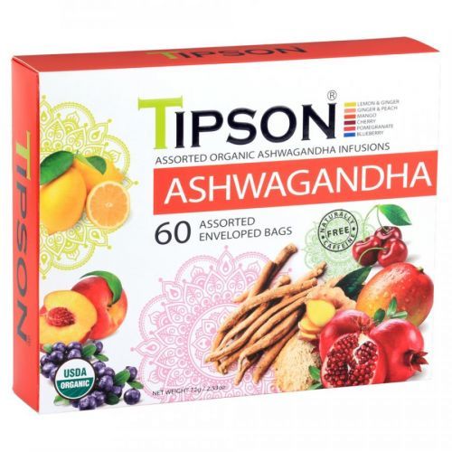 TIPSON Ashwagandha Assorted bylinný čaj BIO 60 vrecúšok