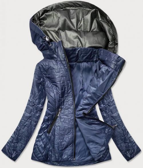 Modrá dámska bunda s prešívaním (BR0121) niebieski 46