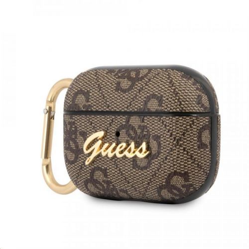 GUAP4GSMW Guess 4G Script PC/PU Pouzdro pro Airpods Pro Brown