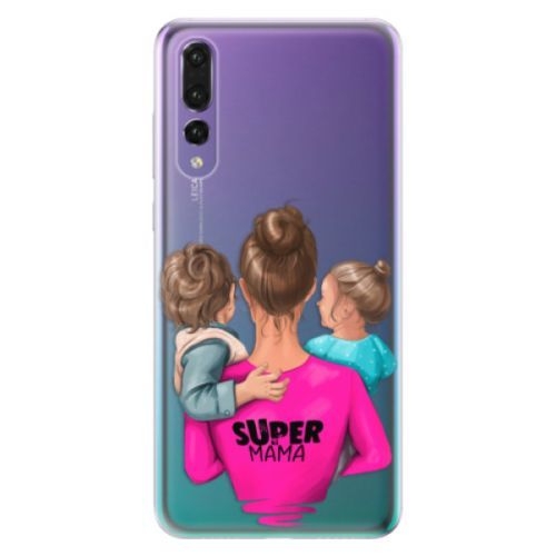Odolné silikónové puzdro iSaprio - Super Mama - Boy and Girl - Huawei P20 Pro