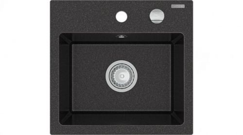 MEXEN MEXEN - Milo granitový dřez 1-miska 435x410 mm, černá skvrnité 6505441000-76