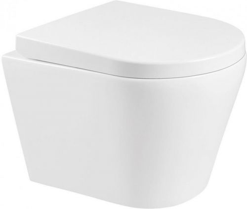 MEXEN/S - Rico Závesná WC misa Rimless vrátane sedátka s slow, Duroplast, biela 30720200
