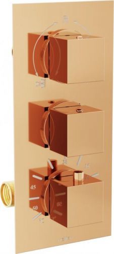 MEXEN - Cube termostatiská baterie sprcha/vana 3-output růžové zlato 77503-60