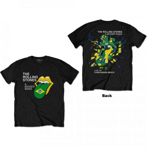 Rolling Stones - Tričko Bigger Bang - Brazil '80 - Muž, Unisex, Čierna, S