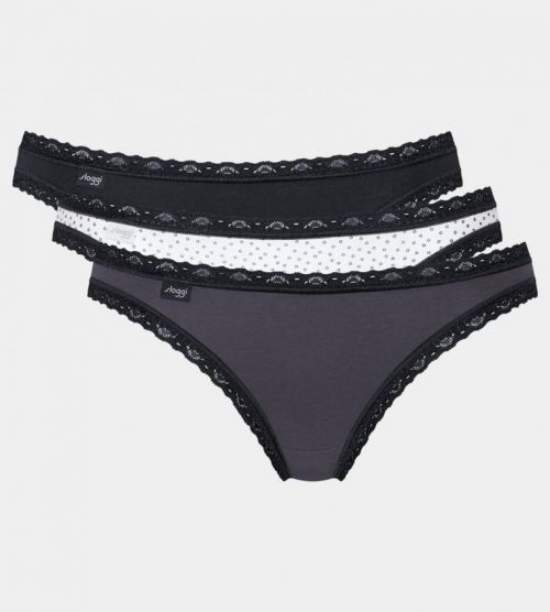 sloggi 24/7 Weekend Thong C3P - ČIERNA KOMBINÁCIA - SLOGGI ČIERNA KOMBINÁCIA - SLOGGI BLACK COMBINATION 38