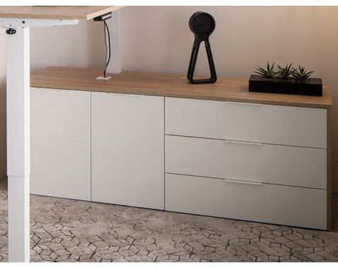 Zostava 2 skriniek k písaciemu stolu Home Office, dub sonoma / biela%