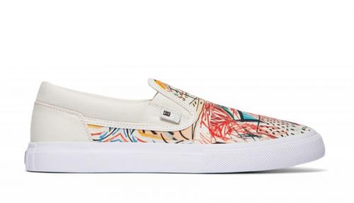 DC Shoes x Basquiat Manual Slip-on Shoes biele ADYS300689-WGF
