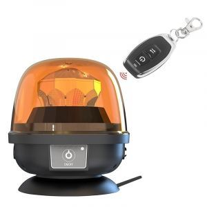 Led maják AKU - oranžový s magnetom / ECE R10, R65 / diaľkové ovládanie (130x140mm)