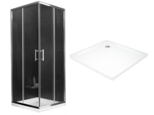 MEXEN/S - Rio Sprchovací kút štvorcový 90 x 90 cm, transparent, chrom + vanička so sifónom 860-090-090-01-00-4010